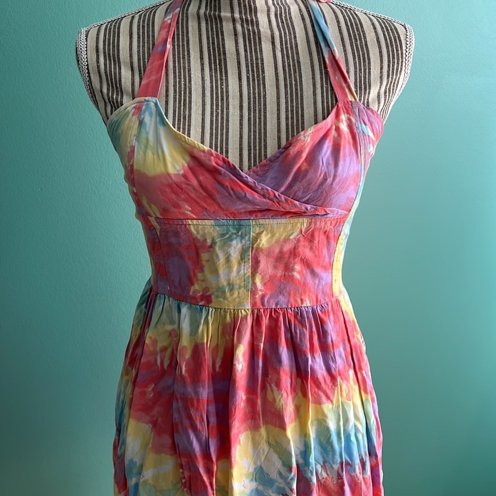 Tie Dye Halter Dress - Picture 2 of 4